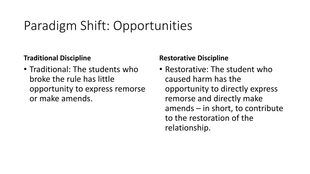 paradigm shift opportunities
