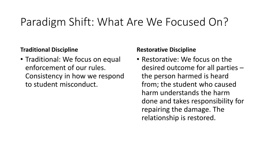 paradigm shift what are we focused on