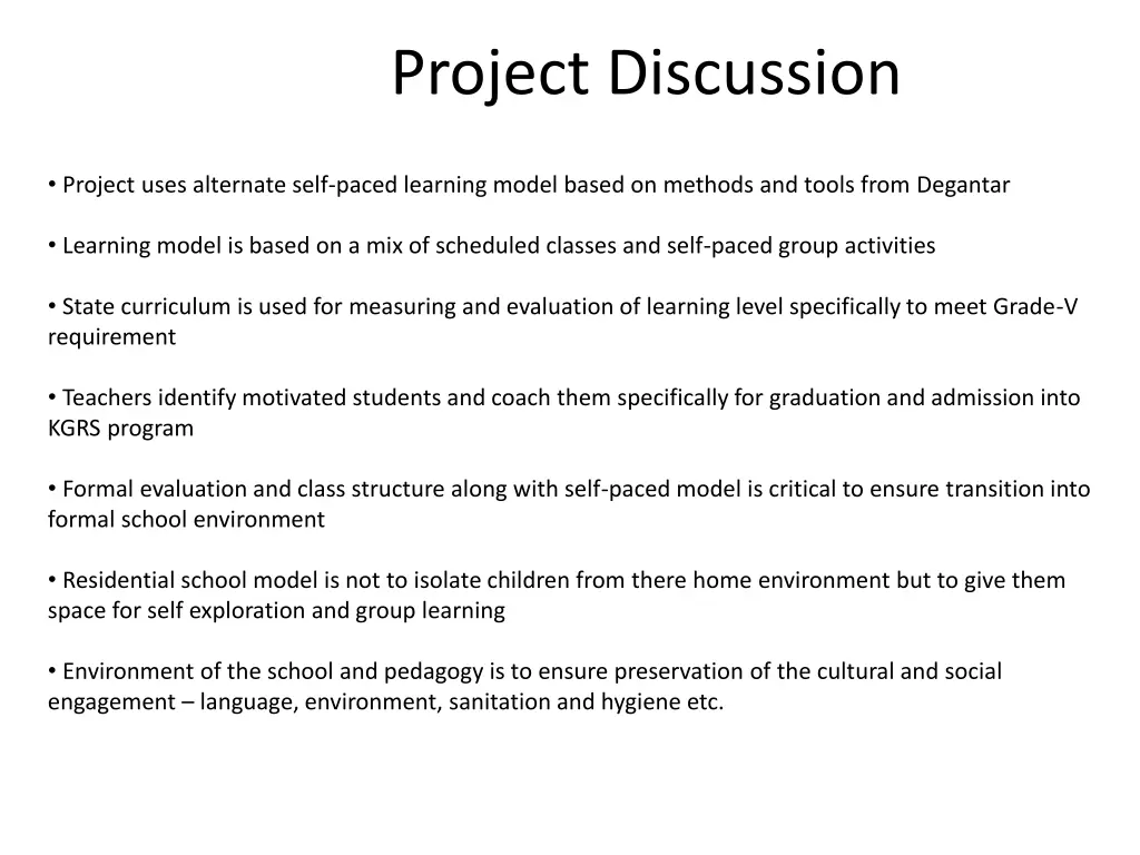 project discussion