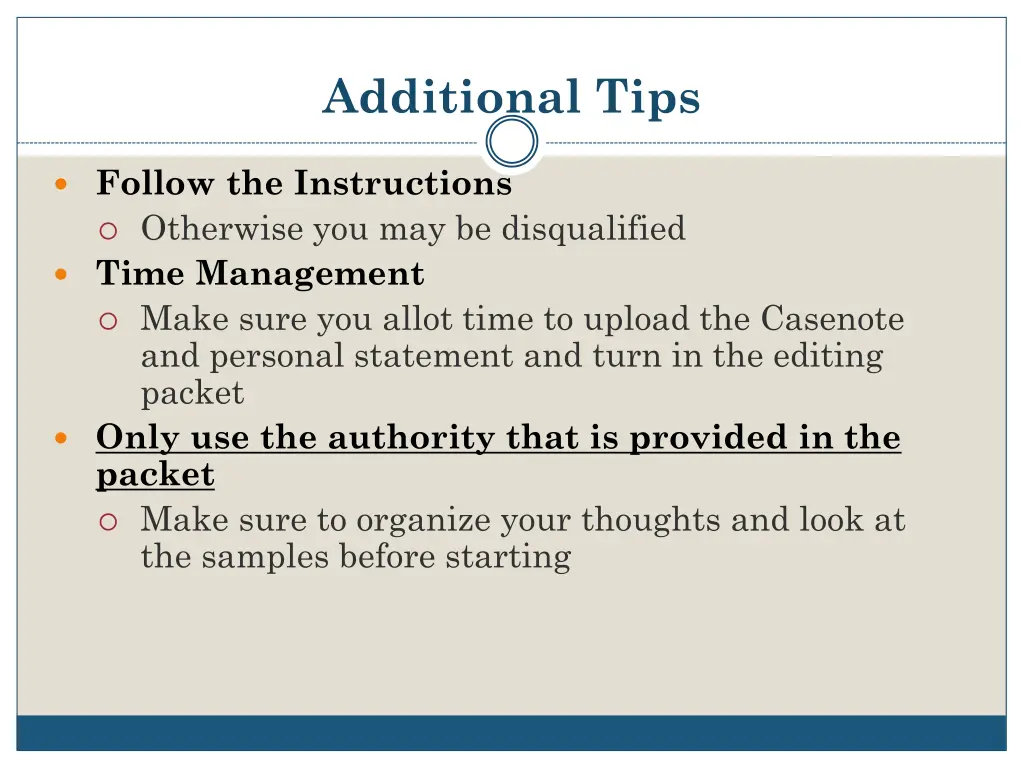 additional tips