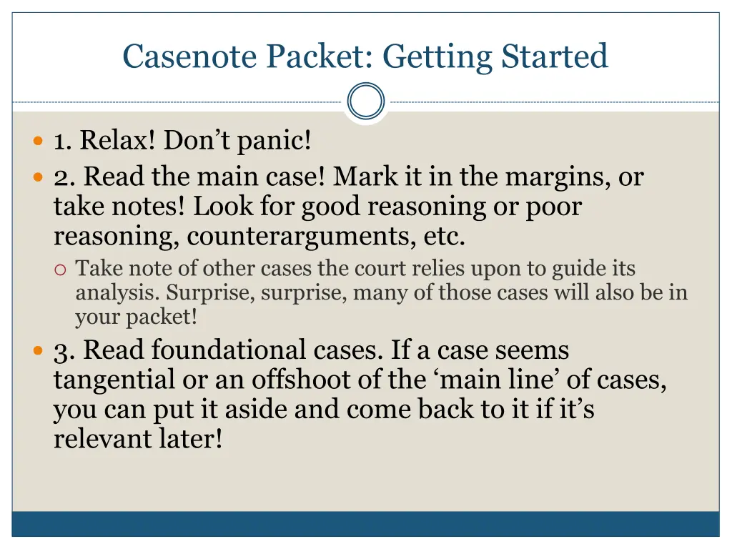 casenote packet getting started