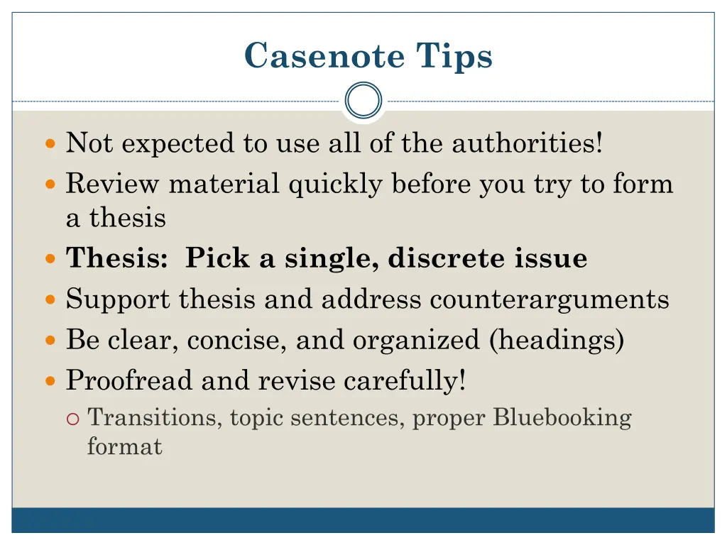 casenote tips