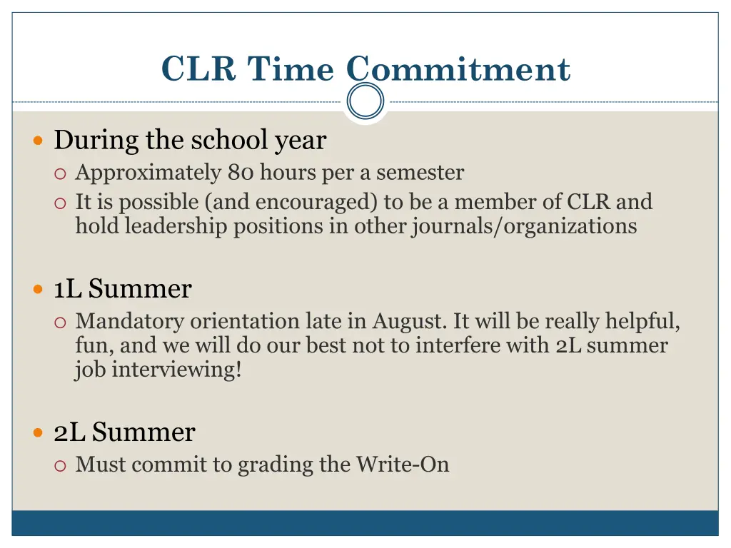 clr time commitment