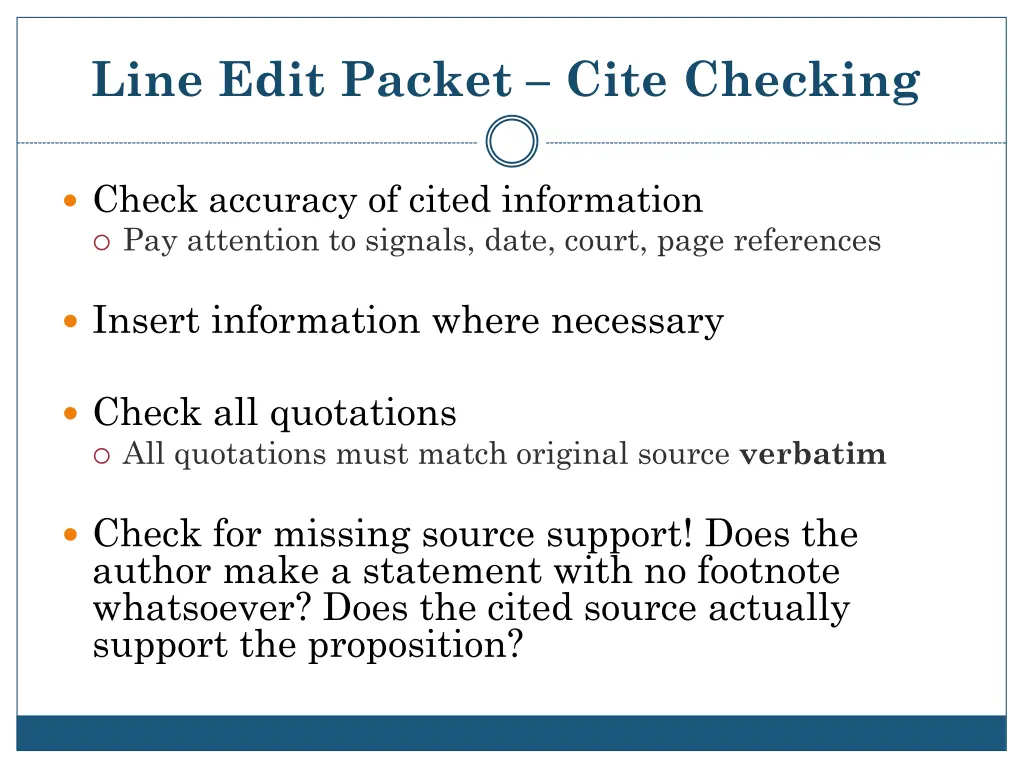 line edit packet cite checking