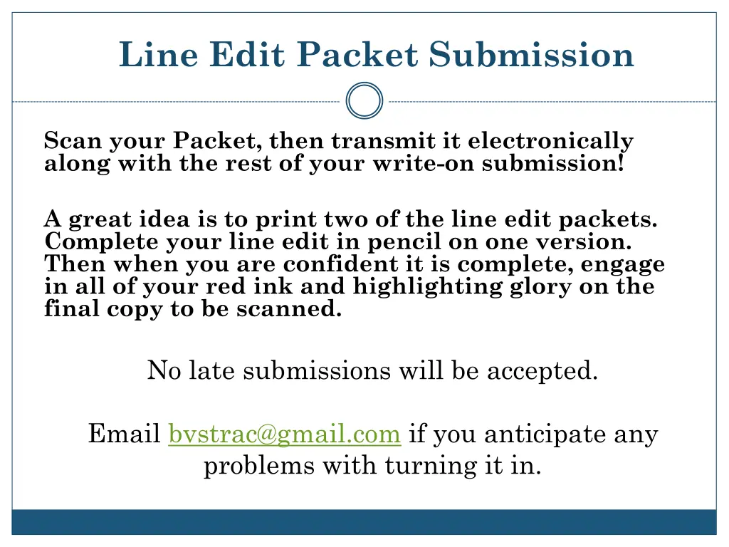 line edit packet submission