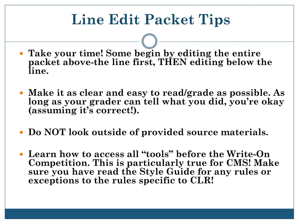 line edit packet tips