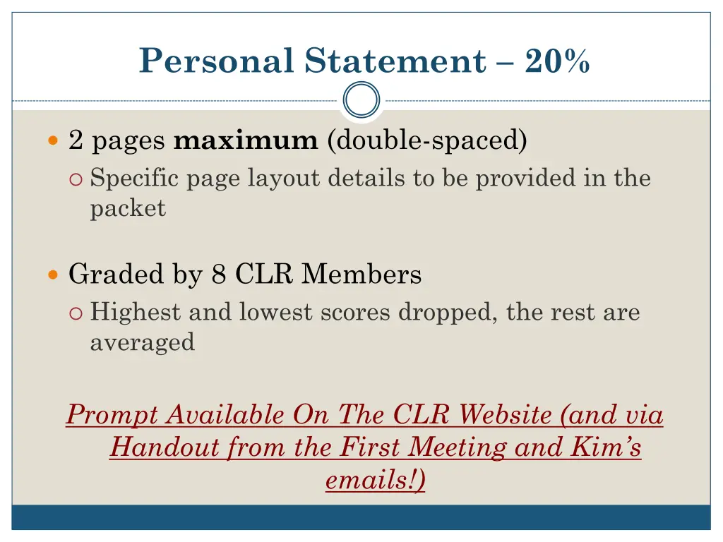 personal statement 20