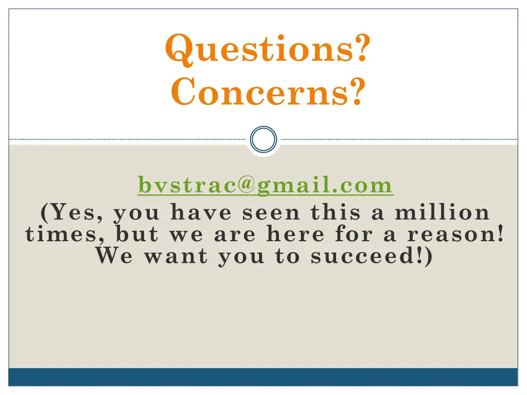 questions concerns