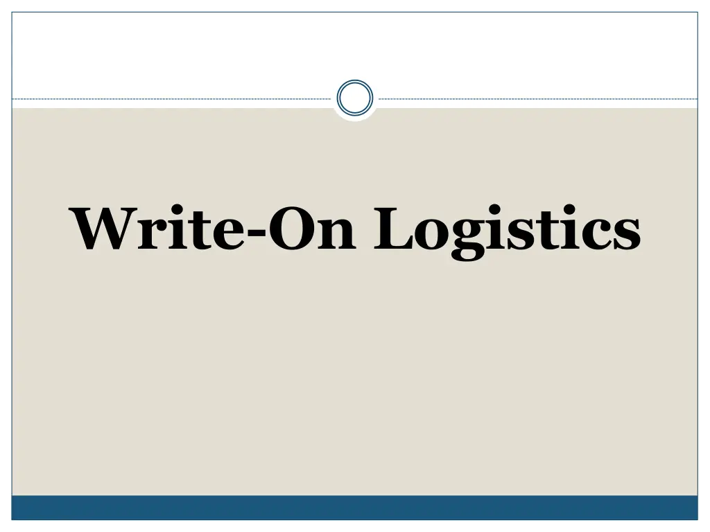 write on logistics