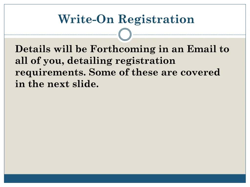 write on registration