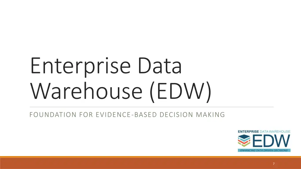 enterprise data warehouse edw
