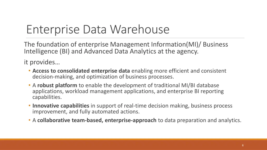 enterprise data warehouse