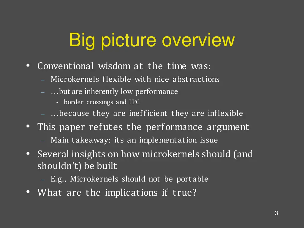 big picture overview