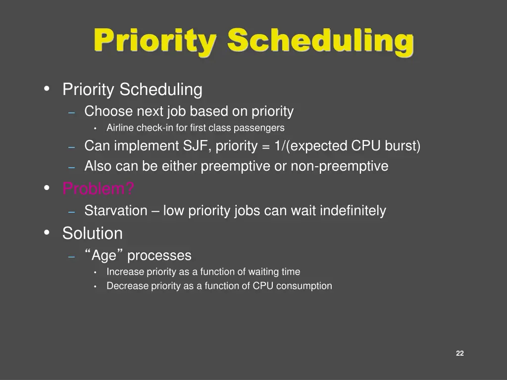 priority scheduling