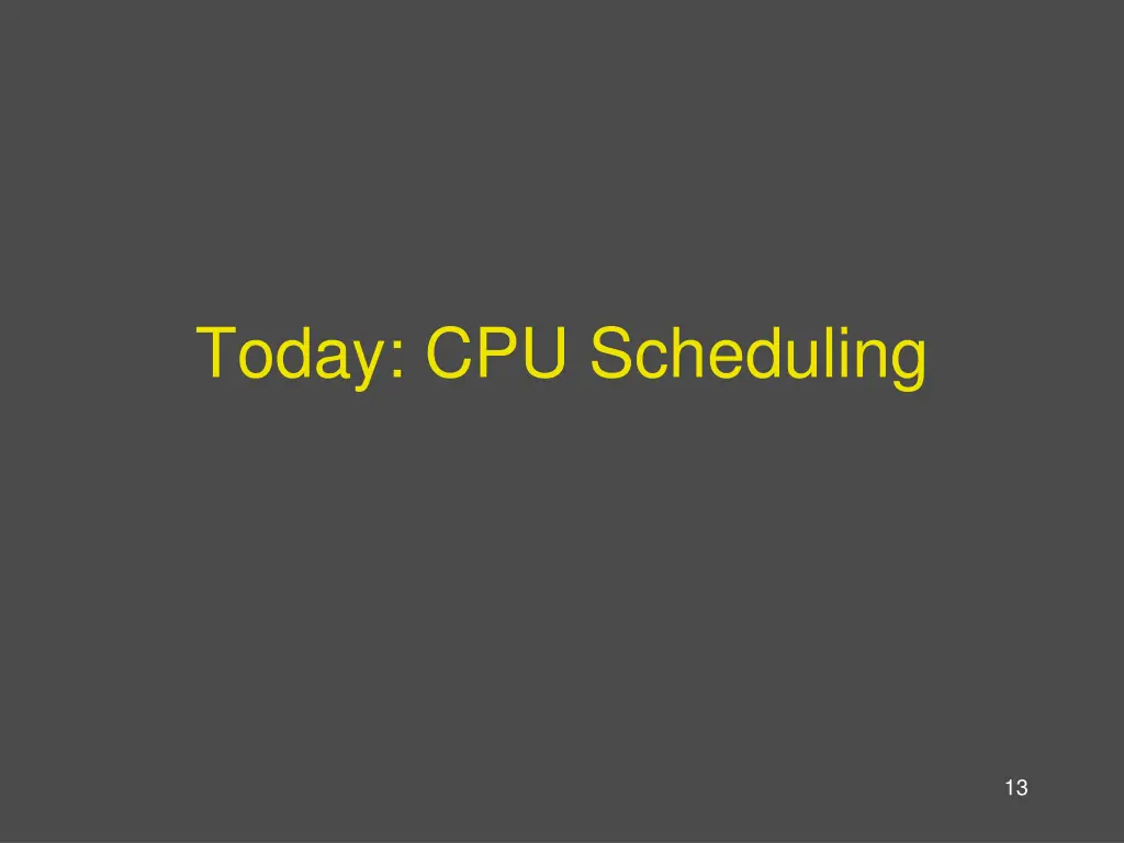 today cpu scheduling