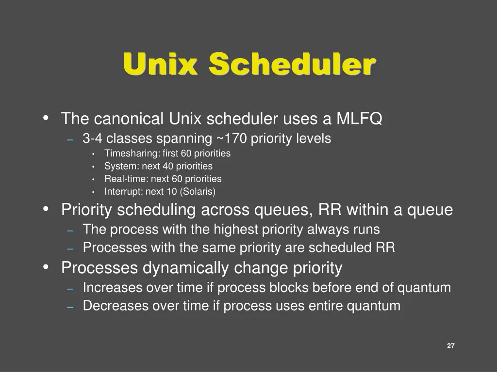 unix scheduler