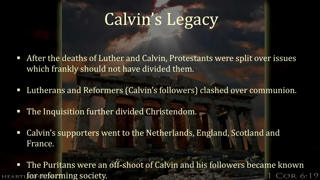 calvin s legacy