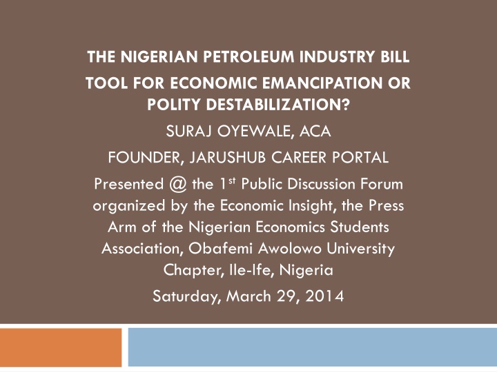 the nigerian petroleum industry bill tool