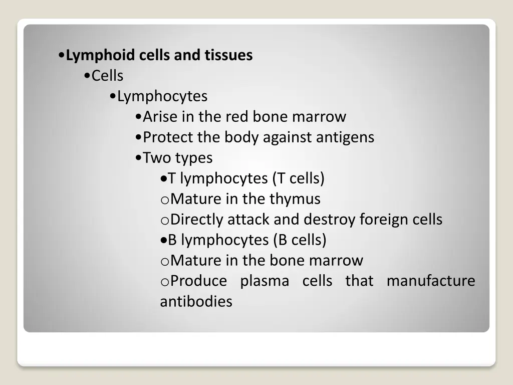 lymphoid cells and tissues cells lymphocytes