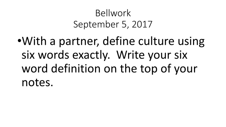 bellwork