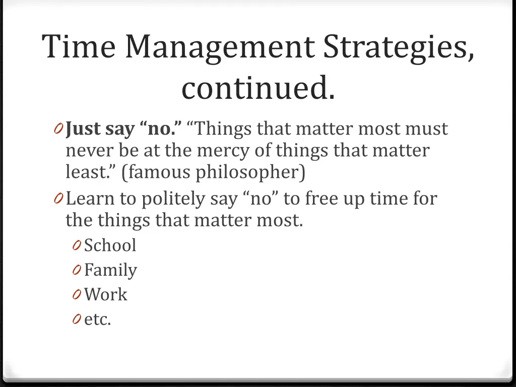 time management strategies continued 0 just