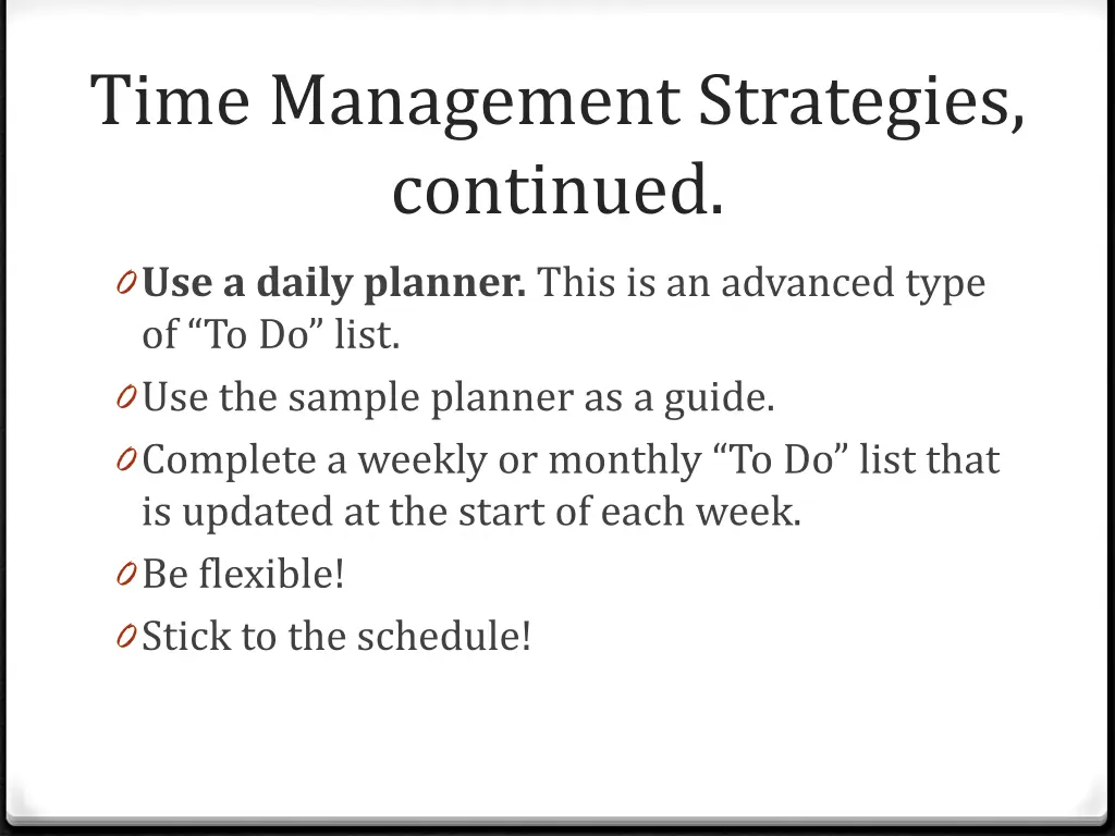 time management strategies continued 4
