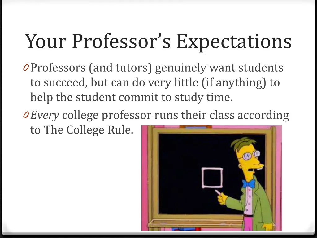 your professor s expectations