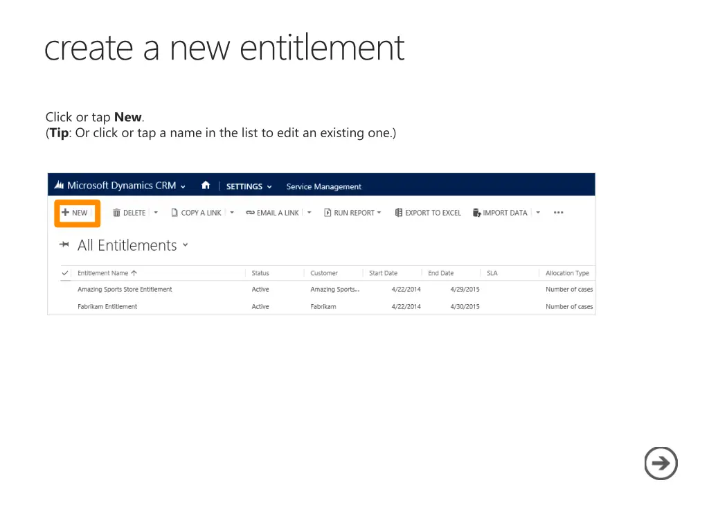 create a new entitlement