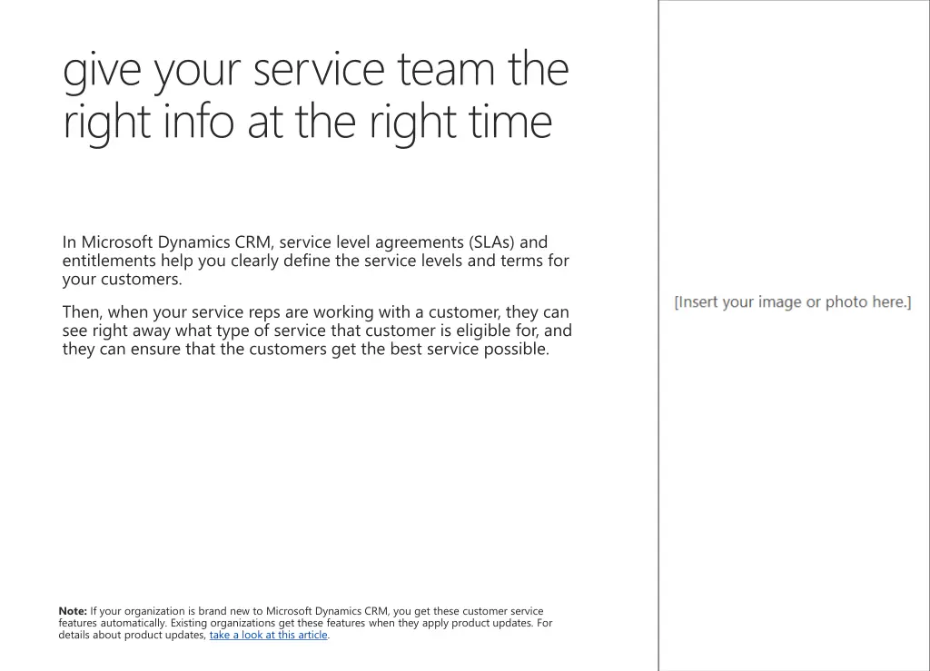 give your service team the right info