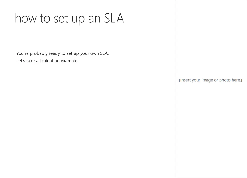 how to set up an sla