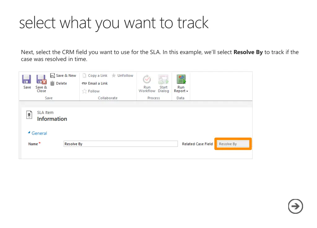 select what you want to track