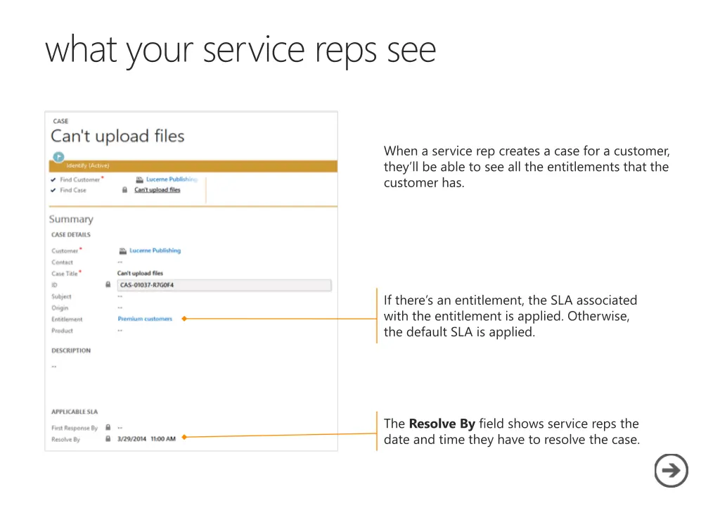 what your service reps see