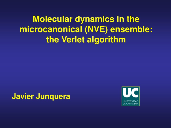 molecular dynamics in the microcanonical