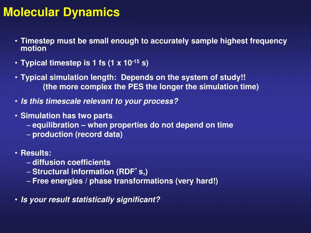 molecular dynamics