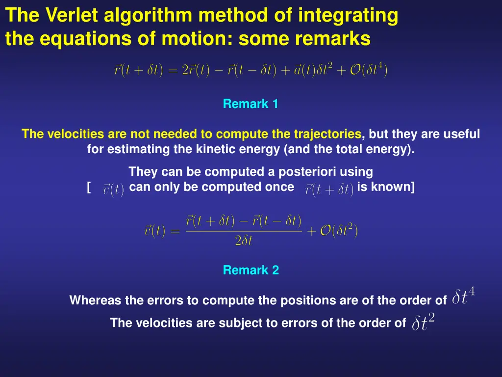 the verlet algorithm method of integrating 1