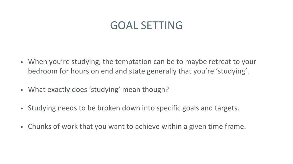 goal setting