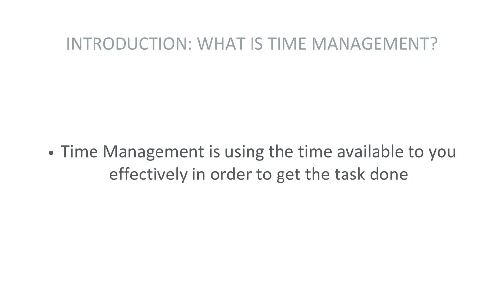 introduction what is time management
