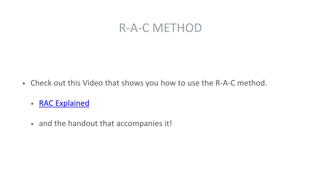 r a c method