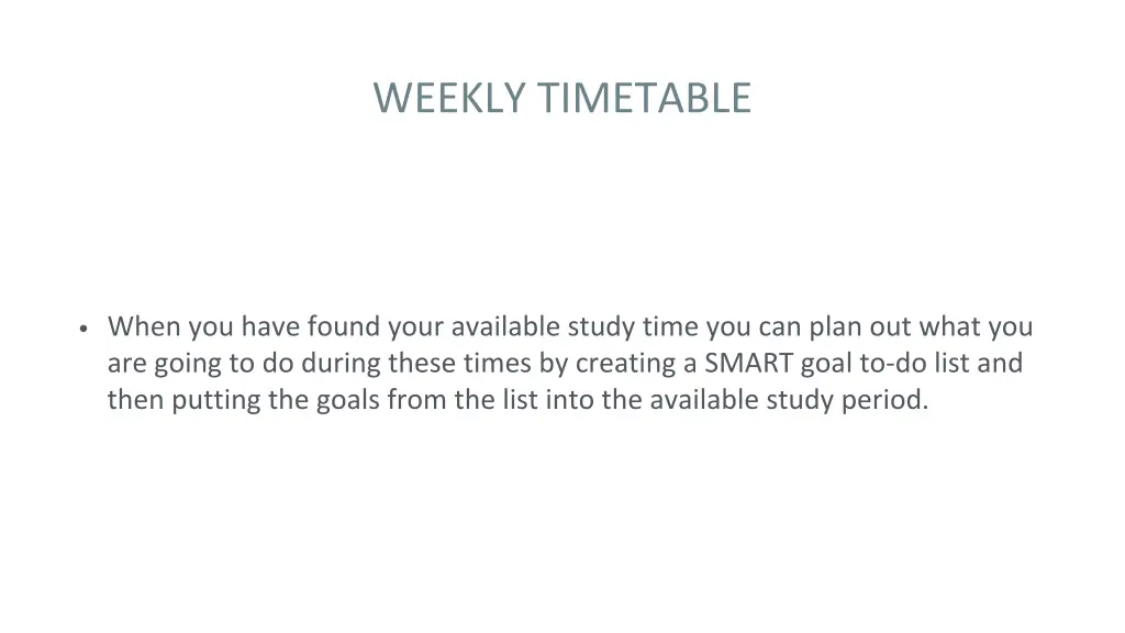 weekly timetable 2