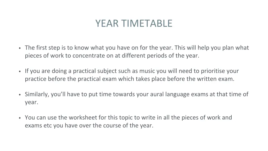 year timetable