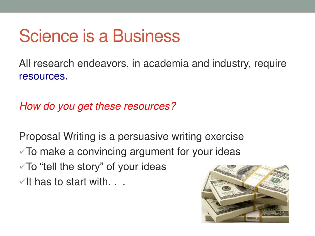 science is a business