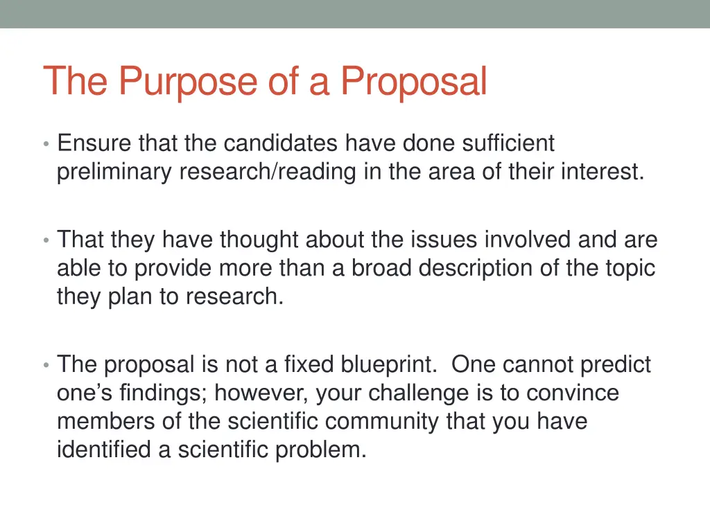 the purpose of a proposal
