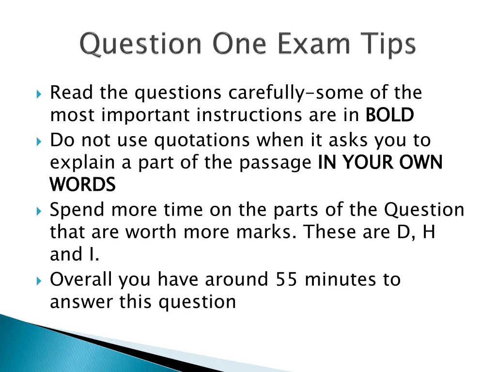 read the questions carefully some of the most