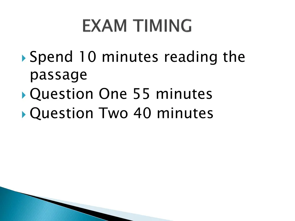 spend 10 minutes reading the passage question