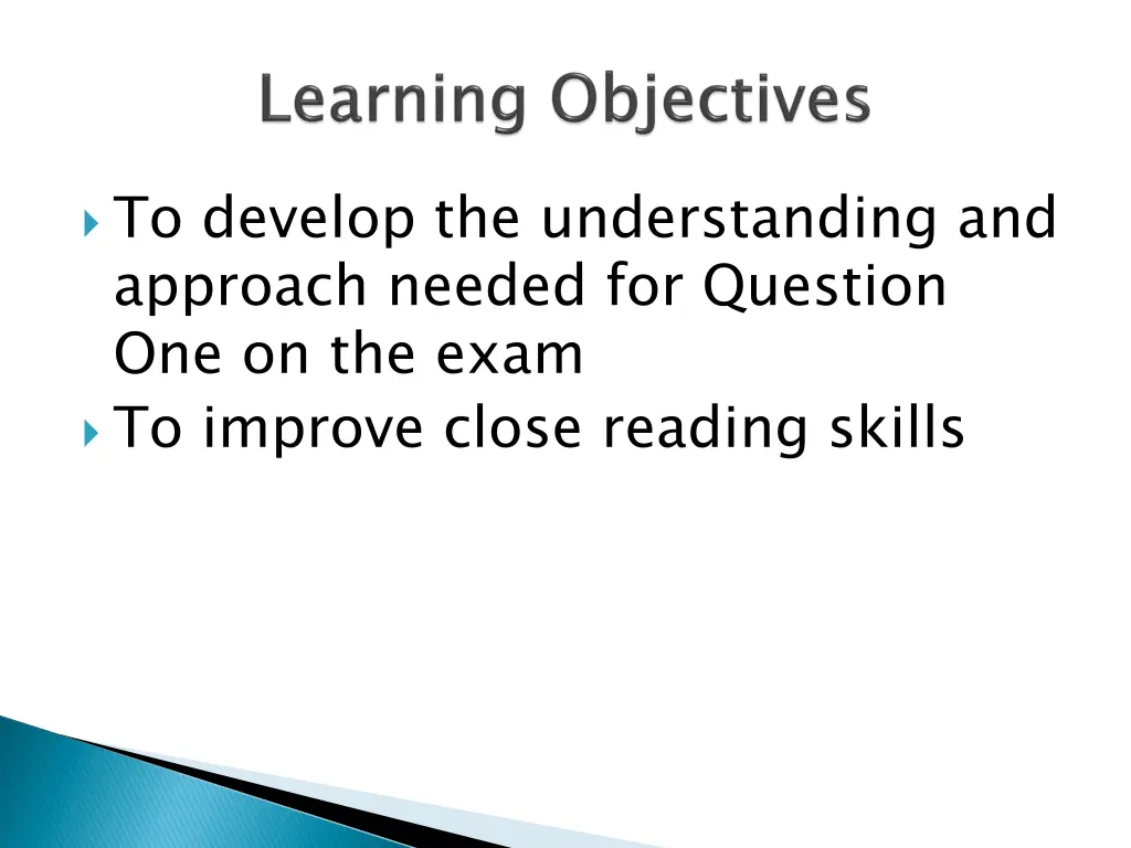 to develop the understanding and approach needed