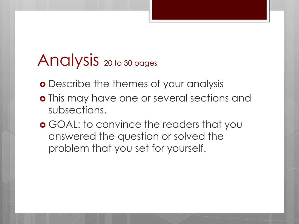 analysis 20 to 30 pages