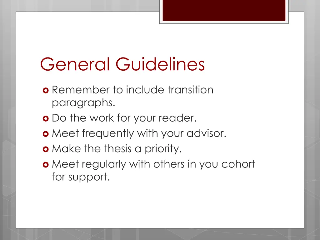general guidelines