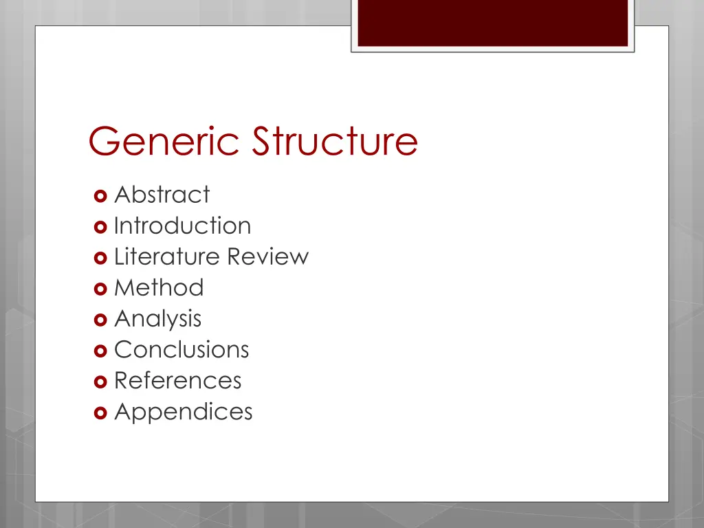 generic structure