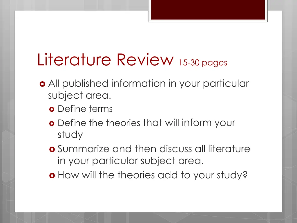 literature review 15 30 pages