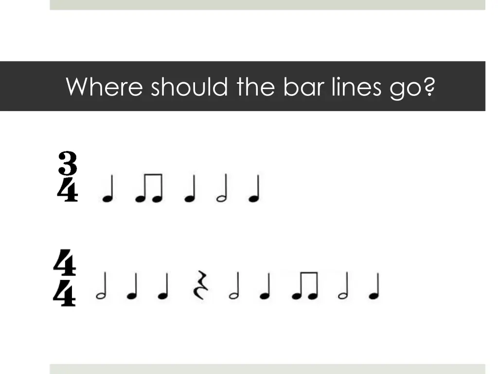 where should the bar lines go
